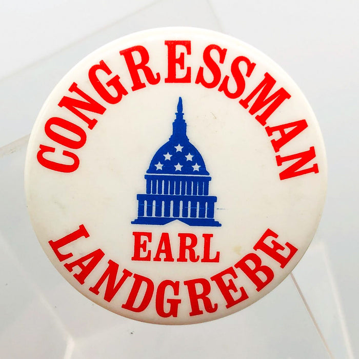 Earl Landgrebe Button 1.5" Pinback US Congressman Nixon Defender Watergate 3