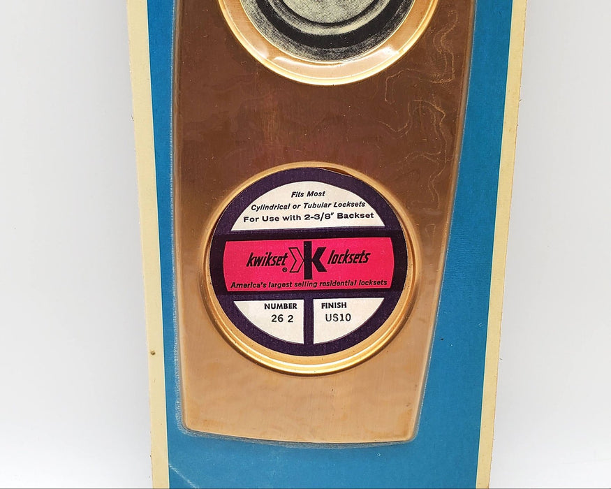 Vintage Kwikset Escutcheon Satin Bronze Doorknob & Deadbolt Trim Plate #262 3