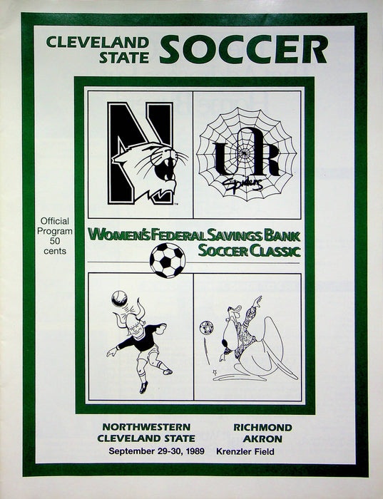 1989 Cleveland State Soccer Program Womens Federal Savings Bank Classic Photo