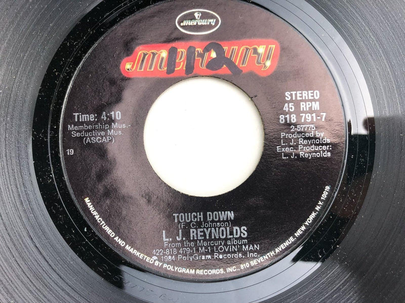 L. J. Reynolds 45 RPM 7" Single Touch Down / Don't Worry Polygram 1984 Record 1