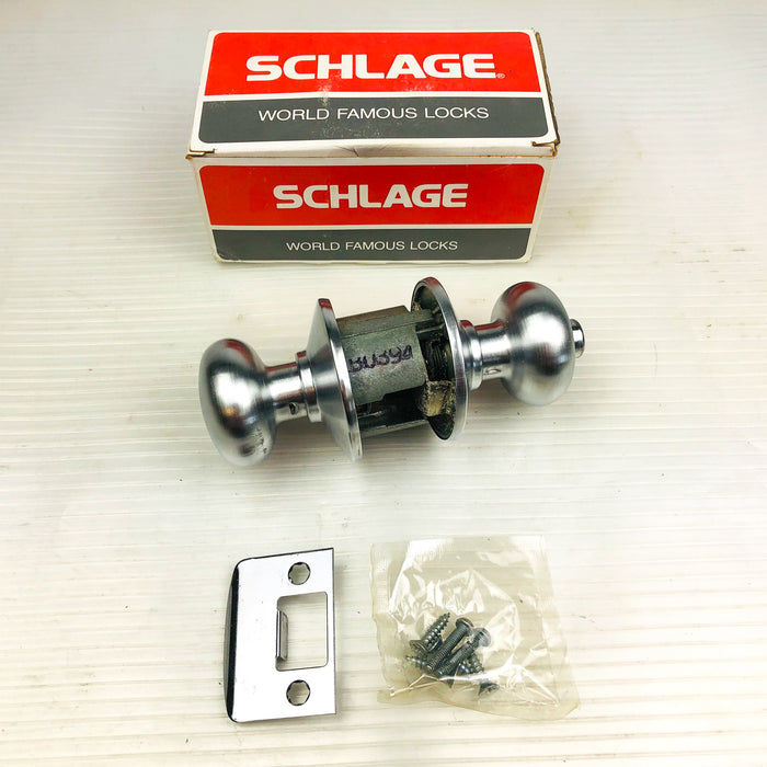 Schlage Privacy Locking Doorknob F40N-00-PLY-626 Satin Chrome No Latch New NOS