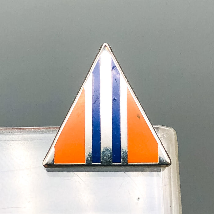 Genuine U.S Military Issued Pin Device I-21 Orange Triangle 2 Blue Stripes 1