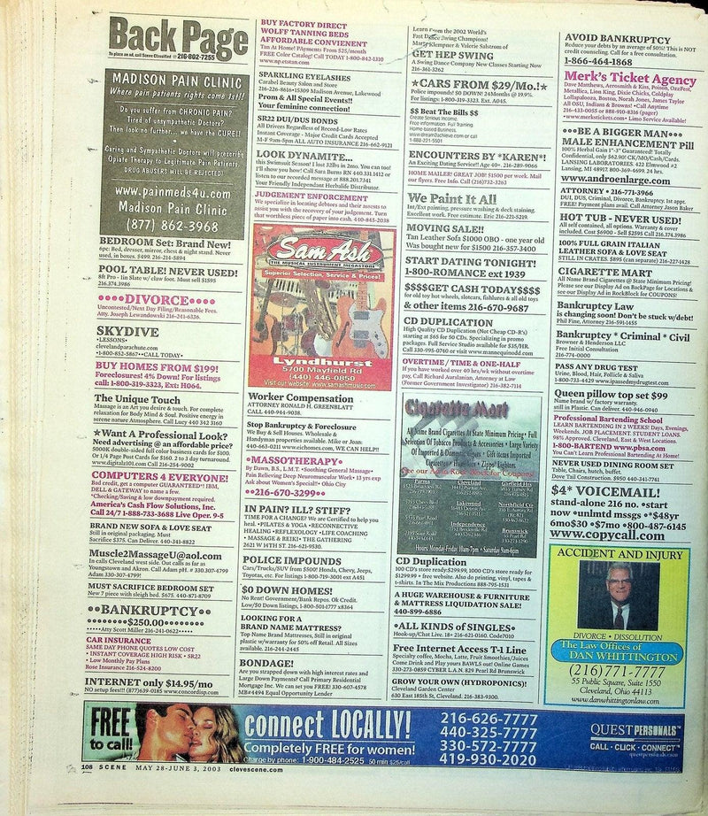 Cleveland Scene Magazine May 2003 No 22 Music Producer Jason Bracelin Interview 5