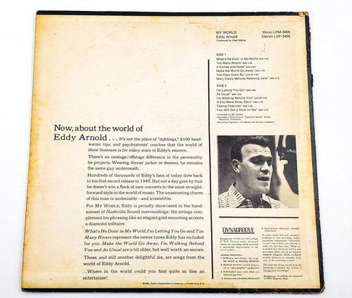 Eddy Arnold My World 33 RPM LP Record RCA 1965 | LPM-3466 Mono 2