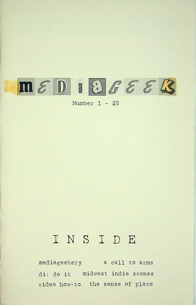 Mediageek Zine Number 1 Call To Arm Mediageekery Midwest Indie Scene DIY Culture