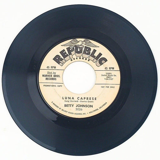 Betty Johnson Luna Caprese Record 45 RPM Single 2026 Republic 1962 Promo 1