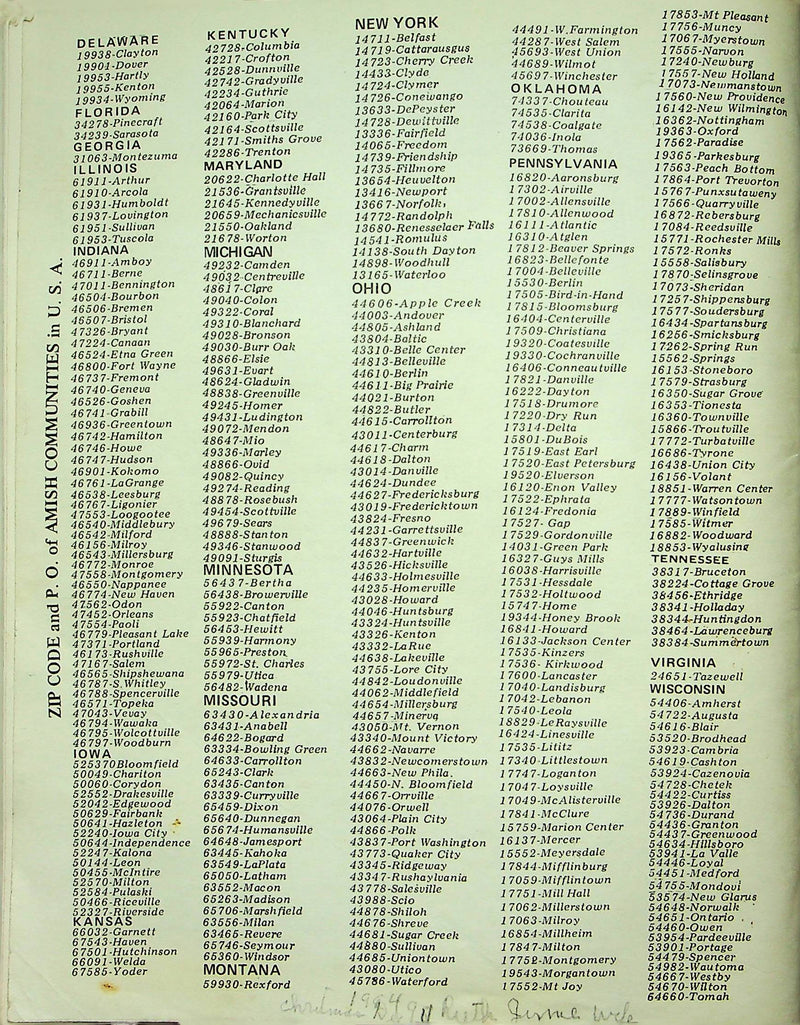 1995 Raber's New American Almanac Baltic Ohio Bookstore Old Order Amish Booklet