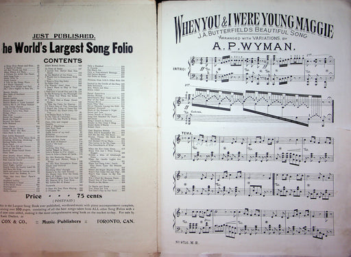 When You and I Were Young Maggie Vintage Sheet Music AP Wyman Piano 2