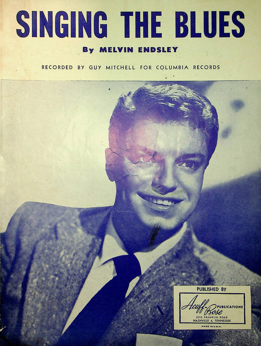 Guy Mitchell Sheet Music Singing The Blues 1954 M Endsley Heartbreak Love Song 1