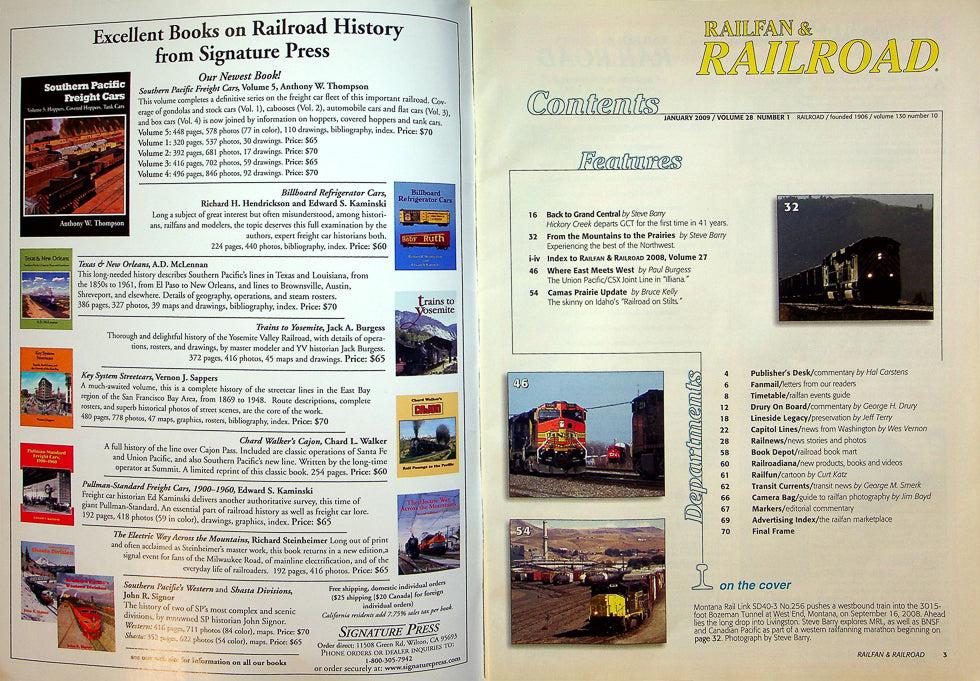 Railfan & Railroad Magazine January 2009 Vol 28 No 1 Back To Grand Central