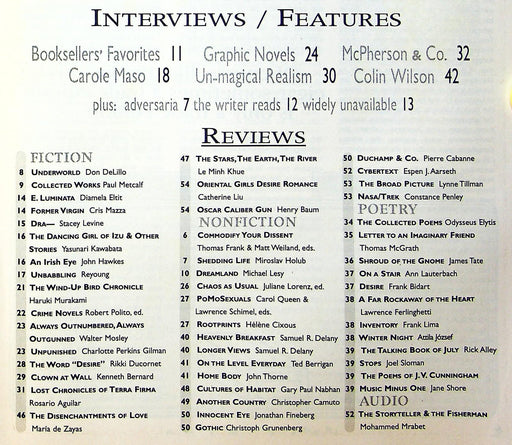 Rain Taxi Review of Books 1997 Vol 2 # 4 Fiction, Nonfiction & Poetry Reviews 2