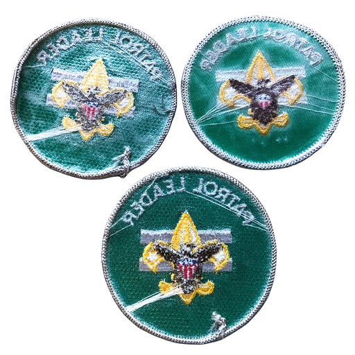 3ct Boy Scouts Patrol Leader Patch Clear Plastic Back Brown Eagle Gray Border 2