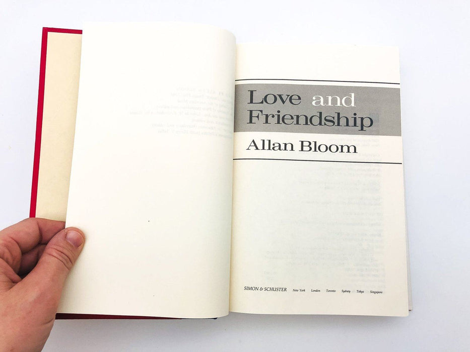 Love And Friendship Hardcover Allan Bloom 1993 Romance Love Criticism Literature 8