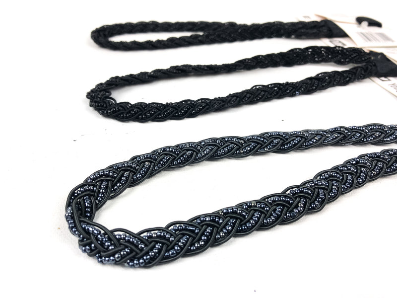 3-PK Scunci Beaded Headwrap Black Silver Metallic Beads Hair Wrap Style 38214-A