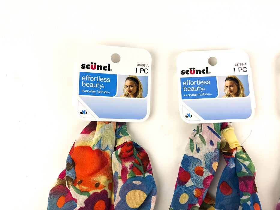 3-PK Scunci Headwrap Hair Wrap Fashion Floral Comfy Lightweight Summer 38792-A