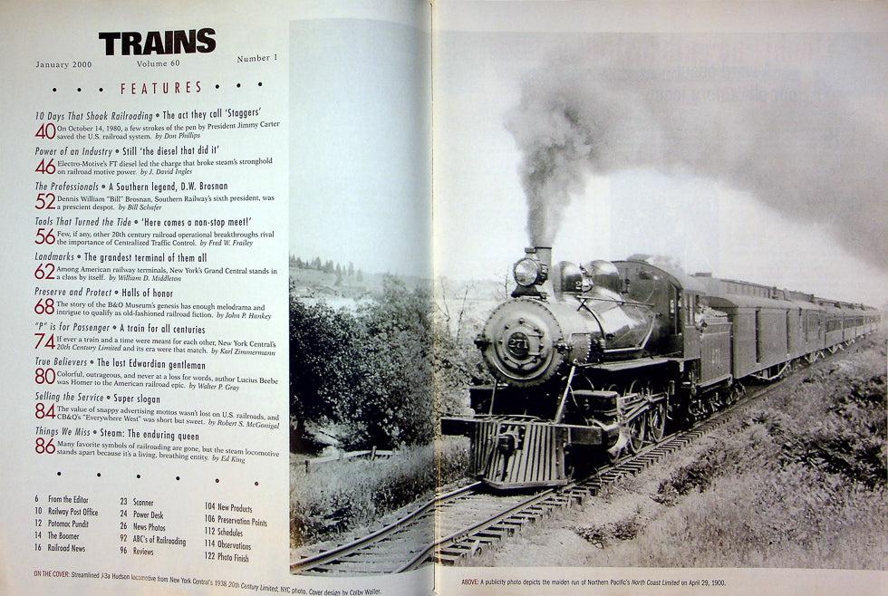 Trains Magazine January 2000 Vol 60 No 1 100 Years Of Railroading Across Century