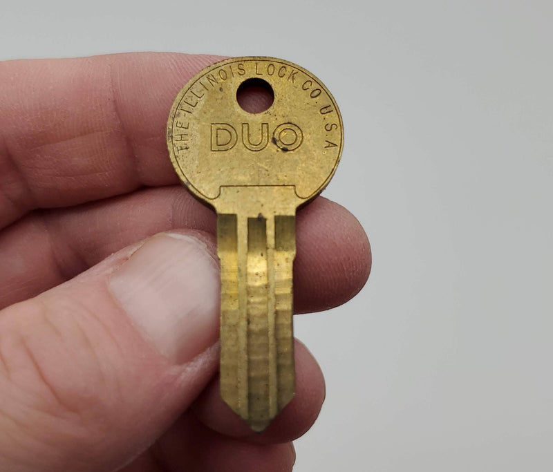 5x Illinois Lock 410 X DUO Key Blanks 1041W Keyway Triple Bit Brass NOS