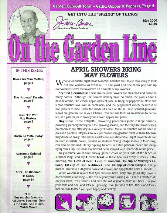 On The Garden Line Magazine May 2000 Garden Cure-All Tonic, Awesome Onions