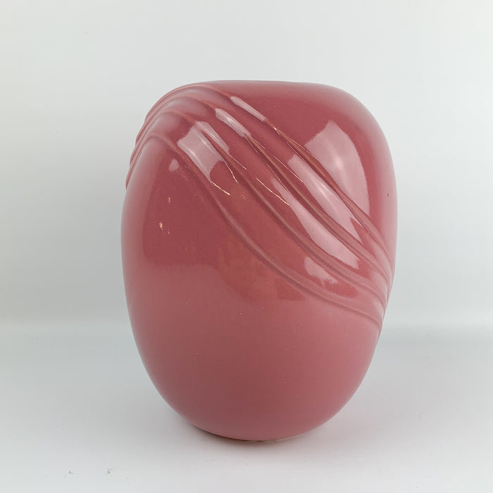 McCoy Pottery Vase Pink Dusty Rose Mauve Vintage Art Deco Revival 8.25 Inch #449