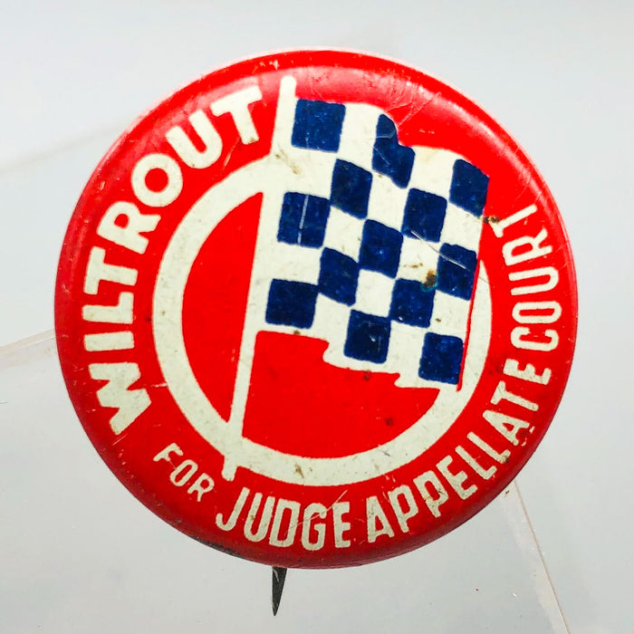 Wiltrout For Judge Appellate Court Button Pin 1" Indiana Political Campaign Red