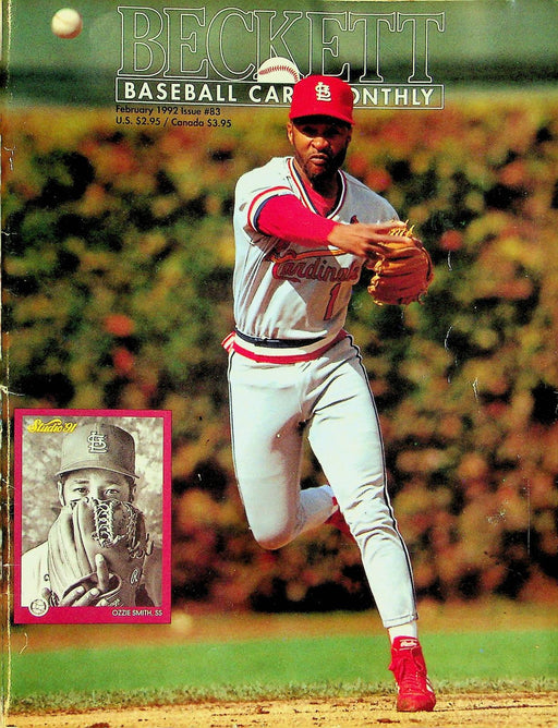 Beckett Baseball Magazine Feb 1992 # 83 Ozzie Smith Cardinals Jeff Bagwell 1