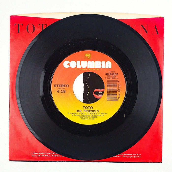 Toto Holyanna Record 45 RPM Single 38-04752 Columbia 1985 4