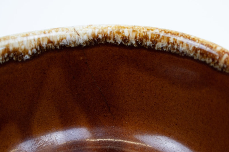 Vintage McCoy: Decorative Drip Stoneware - USA Cup & Small Crock, Brown & Cream 9