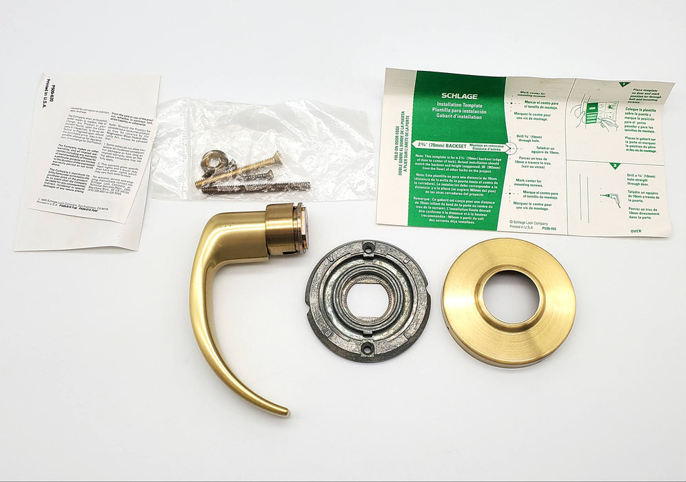 Schlage Non-Turning Lever 368527 Single Sided D170 Satin Brass (SPA 606) NOS