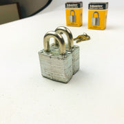 2ct Vintage No 3 Master Lock Padlock 1-1/8" Shackle New NOS Keyed Alike 3773 10