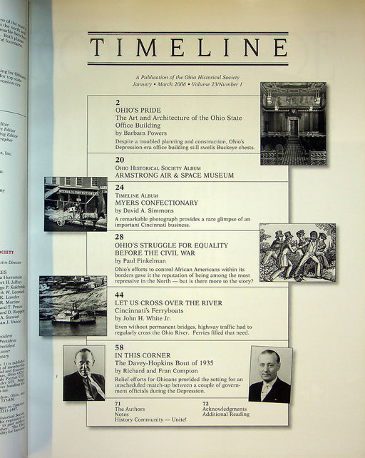 Timeline Ohio Historical Magazine Jan/Mar 2006 Vol 23 No 1 Ohio Architecture 2