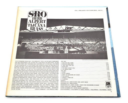Herb Alpert & The Tijuana Brass S.R.O. 33 RPM LP Record A&M 1966 Copy 1 2