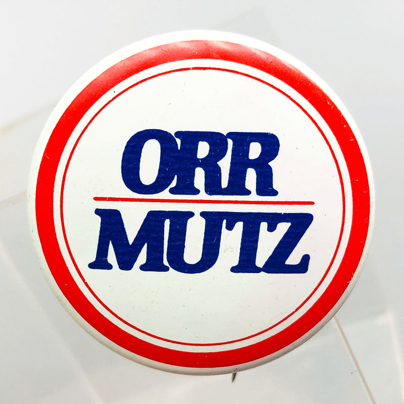Orr Mutz Political Button 1.5" Indiana Governor Campaign Robert Bob Vintage 1