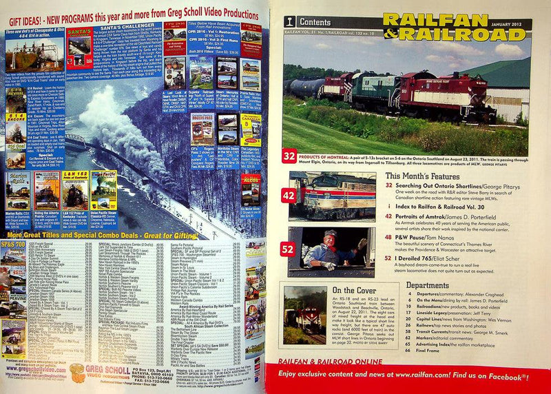 Railfan & Railroad Magazine January 2012 Vol 31 No 1 Throttle Of NKP 765