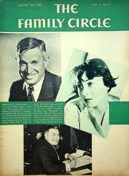 The Family Circle Magazine August 16 1935 Vol 7 No 7 Will Rogers 1