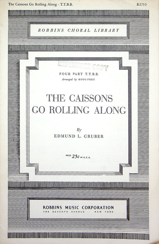 Sheet Music The Caissons Go Rolling Along Edmund Gruber Hugo Frey 1944 WW2 Song 1