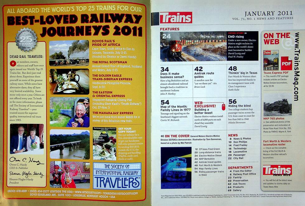 Trains Magazine January 2011 Vol 71 No 1 EMD Rising, Champ Steps Back In Ring