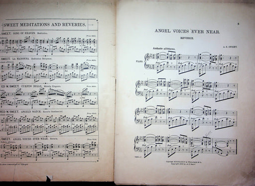 Angel Voices Ever Near Reverie Vintage Sheet Music 1902 AS Sweet Piano Music 2