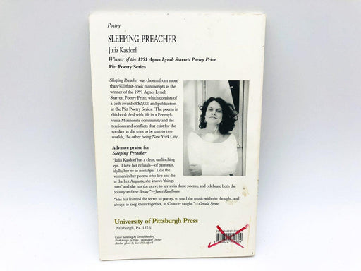 Sleeping Preacher Paperback Julia Kasdorf 1992 Life Mennonite Community Poetry 2