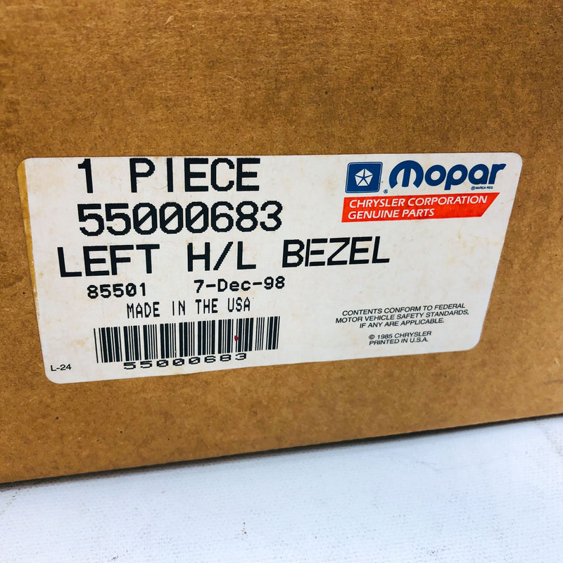 Mopar 55000863 Left Bezel For Headlight Headlamp Matte Genuine OEM New NOS