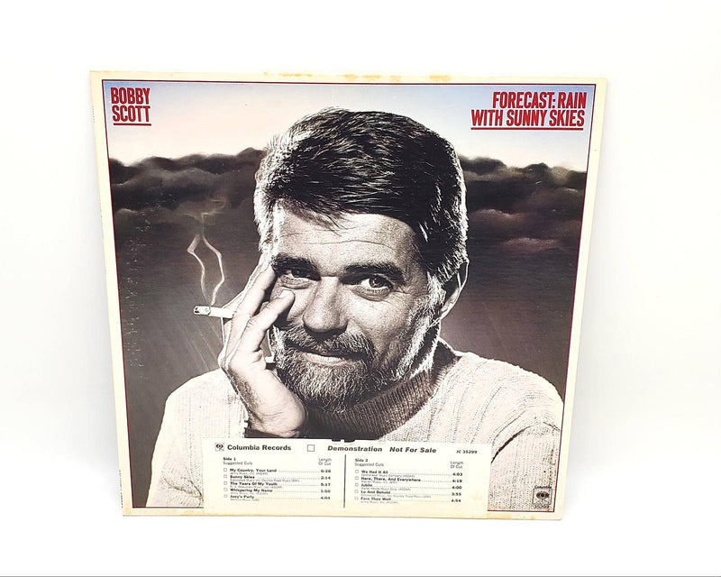 Bobby Scott Forecast: Rain With Sunny Skies 33 LP Record Columbia 1978 PROMO 1