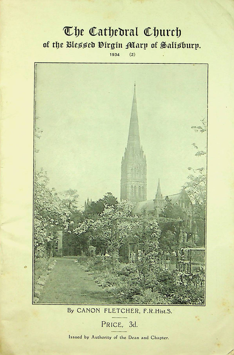 Vintage Guide of Salisbury Cathedral Church Blessed Virgin Mary Canon Fletcher