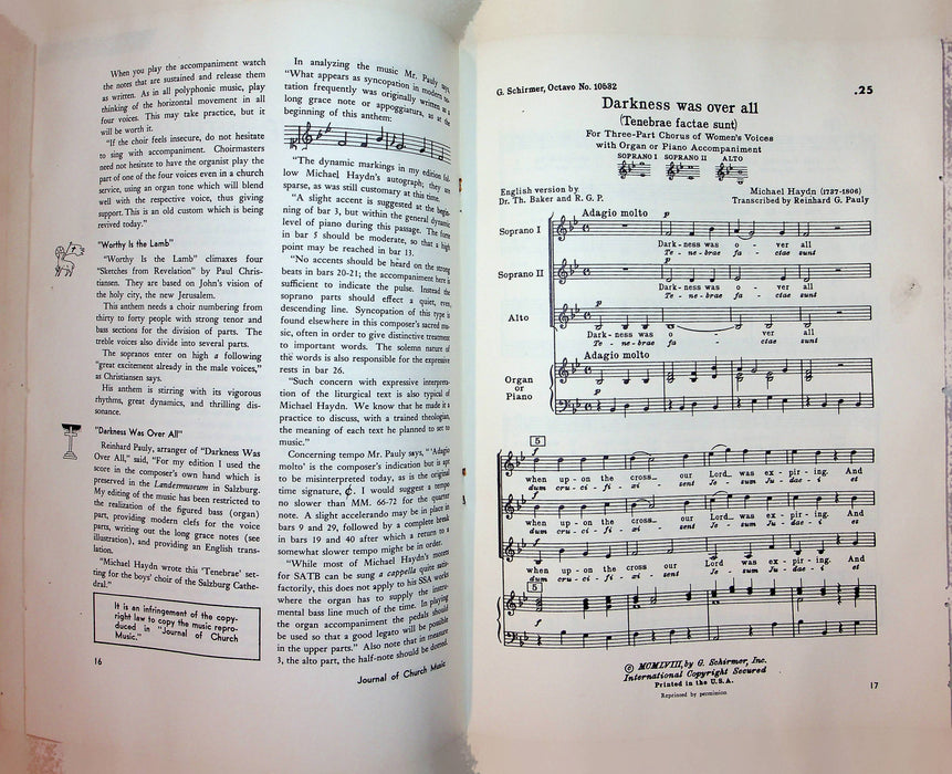 Journal of Church Music Magazine January 1959 Man Music and God Music for Lent 5