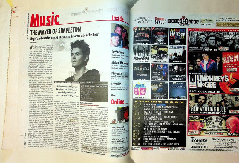 Cleveland Scene Magazine August 2010 No 6 John Mayer Coffinberry Wavves Rock 3