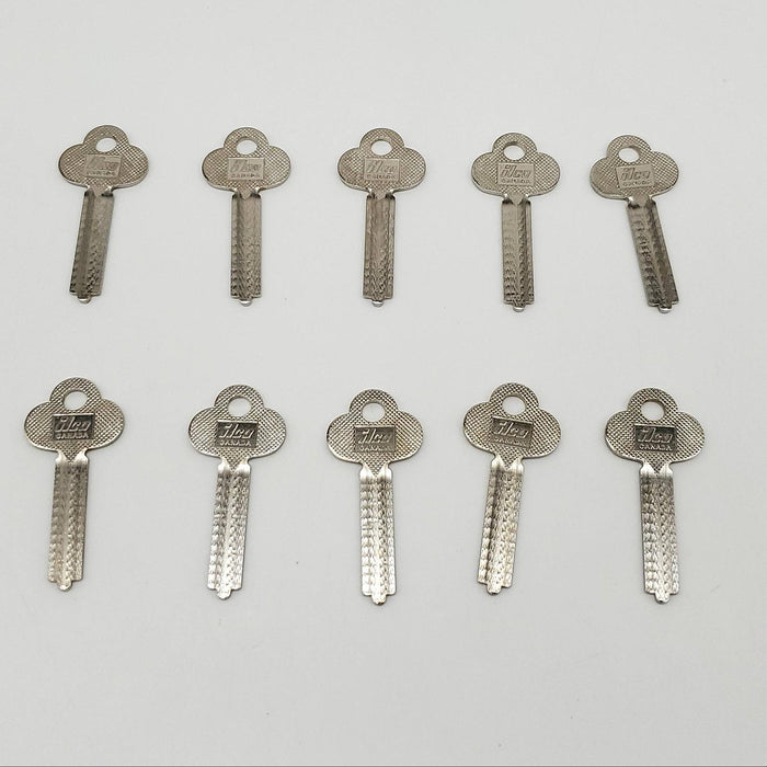 10x Ilco 1 NP Key Blanks Nickel Plated Made Canada NOS