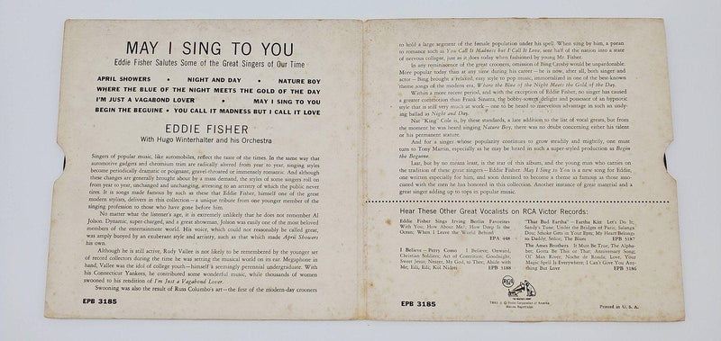 Eddie Fisher May I Sing To You 45 RPM Double EP Record RCA 1953 EPB 3185 Copy 2 4