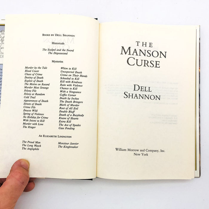 The Manson Curse Hardcover Dell Shannon 1990 English Gothic Mystery 1st Edition 7