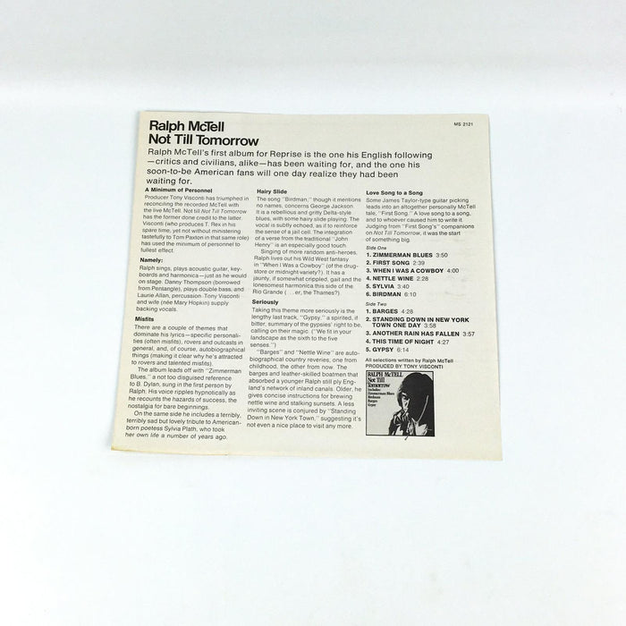 Ralph McTell Not till Tomorrow Record 33 RPM LP MS 2121 Reprise 1973 5