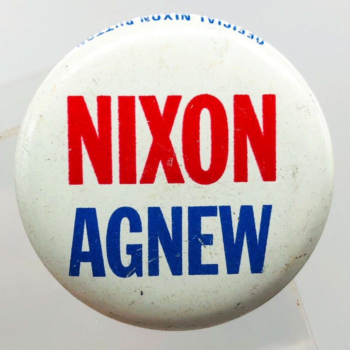 Nixon Agnew Button 1.25" Political Pin Presidential Campaign Feeley & Wheeler 1