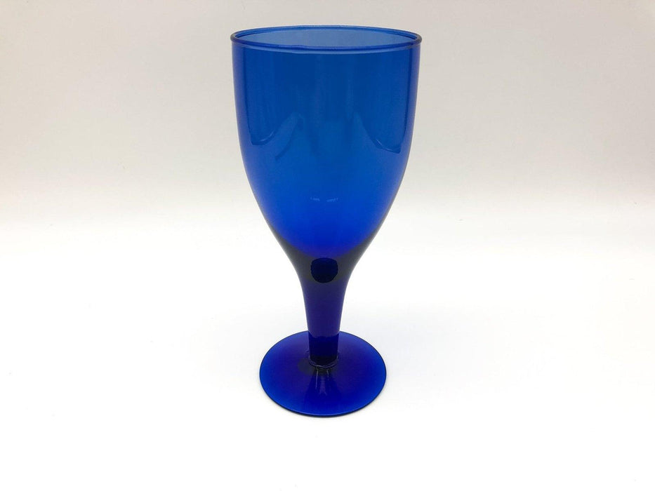 Vintage Cobalt Blue Wine Glass Crystal Goblet Footed 8.5" Hand Blown Mexico 5