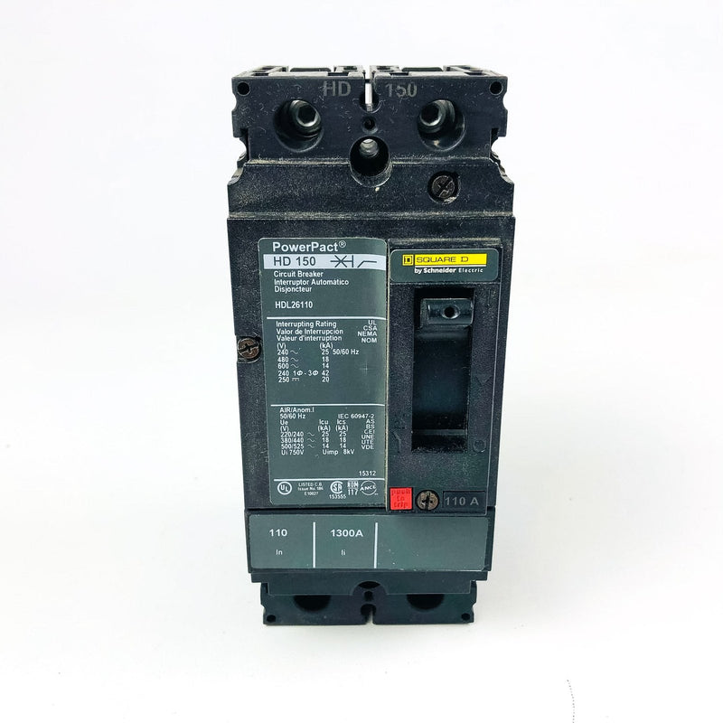 Square D HDL26110 Circuit Breaker 110A H Frame 15311 2 Pole New Old Stock NOS 2
